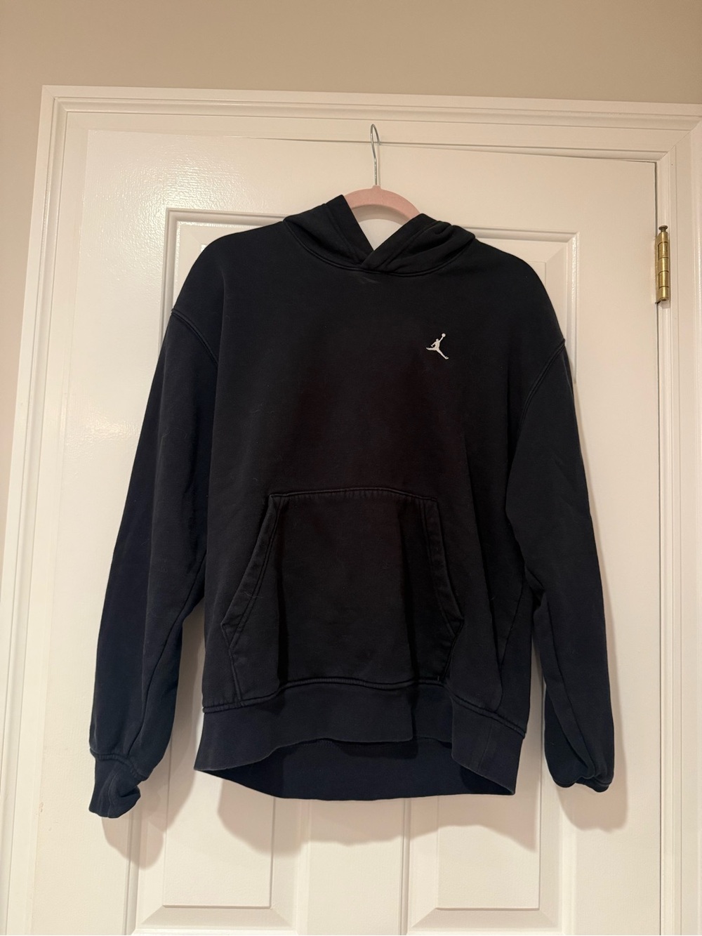 Jordan Black Pullover Hoodie with Small White Logo on Chest